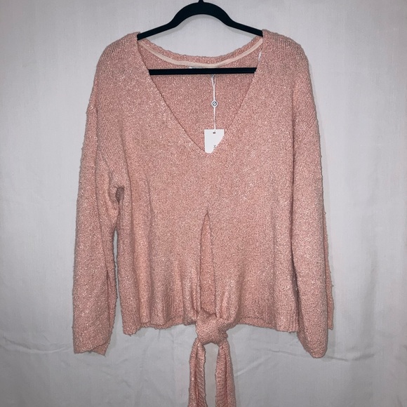 NWT Mon Renn Quartz Pink Cove Knit Jumper Oversized Wrap Sweater Size M - Picture 5 of 16
